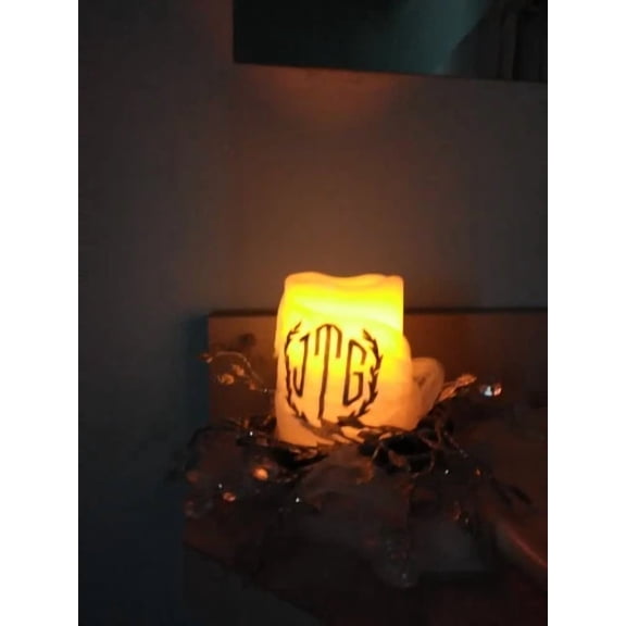 Wedding Candle Mesh Monogram - Party Bridal Shower Baby Reunions Festivals