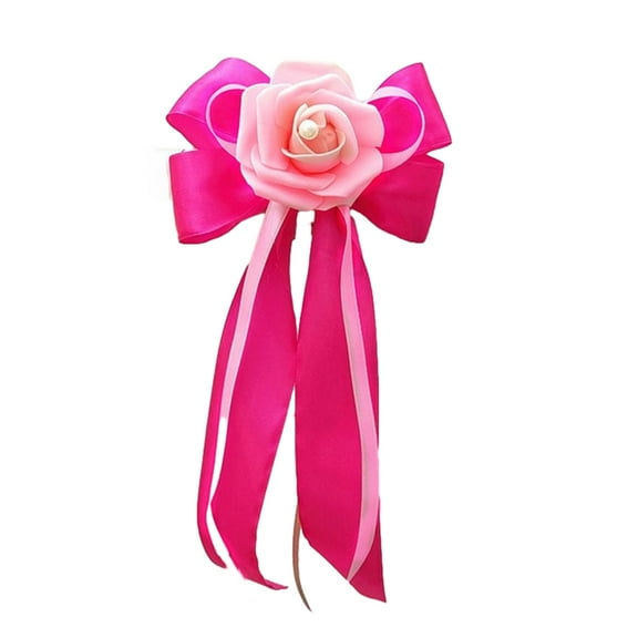 Wedding Car Decorations Decorative Flowers for Wedding Car Decoration Artificial Silk Flower with Suction Bow Flowers for Car Handle Wedding Scene Chair Party Engagement Decoration Color 2