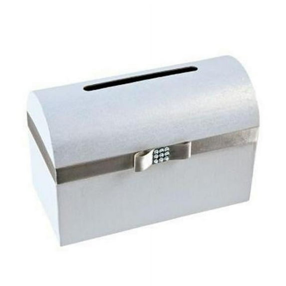 Wedding Card Box W/Silver Bow - Party Supplies - 1 Piece