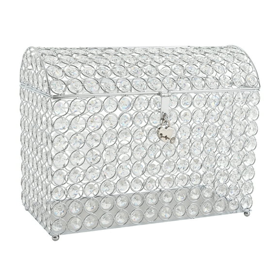Wedding Card Box with Keys,Modern Crystal Money Gift Box for Birthday Party Wedding