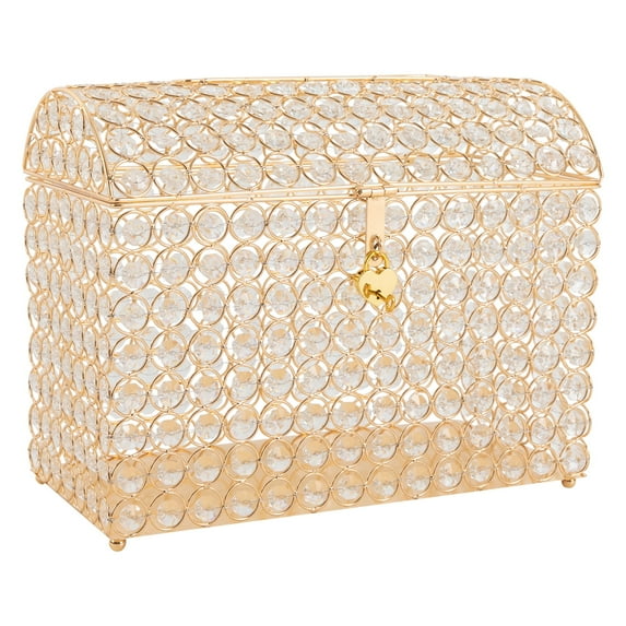 Wedding Card Box with Keys,Modern Crystal Money Gift Box for Birthday Party Wedding