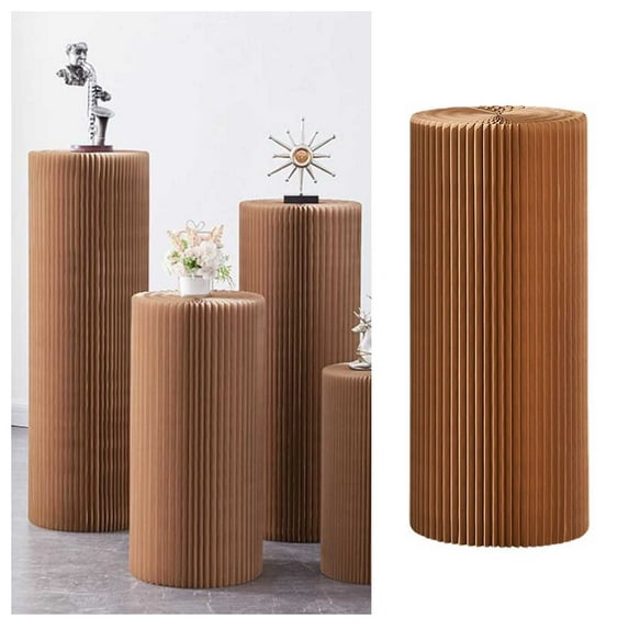Wedding Cardboard Flower Column Vases, Foldable Flower Stand Decorative Column Flower Stand Cylindrical Display Stand for Wedding Engagement Birthday Table Decoration