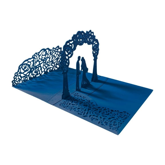 Wedding Cards For Bride And Groom Up Congratulations Card,Elegant Marriage Card For Bridal Shower Wedding Shower & In Law Engagement Or Newlywed Tree Design​,Blue,1PC,Greeting Card