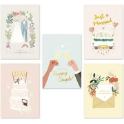 Wedding Cards for the Bride and Groom with Envelopes 5”x7”, Pack of 10 Assorted Cards, Blank Notes for Wedding Congratulations Card Bridal Showers Engagement Parties, Chic Designs with Real Gold Foil…