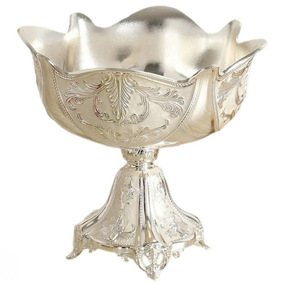 Wedding Centerpiece Fruit Plate Metal High-foot Round Fruit Bowl Serving Plate Tray For Table Decoration Birthday Event Arrangement