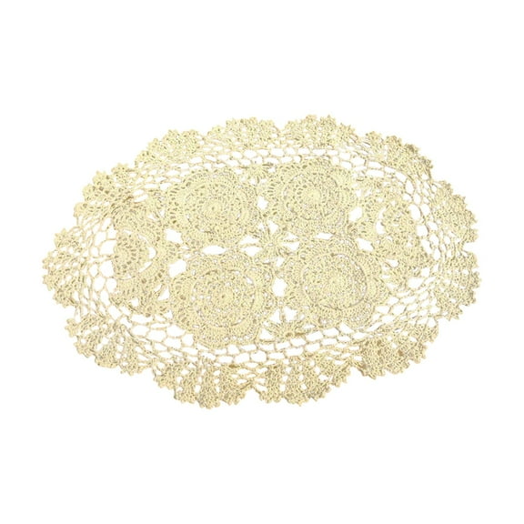 Wedding Centerpieces, Wedding Table Centerpieces, 12X18 In, Beige, Crochet Doilies, Table Decorations, Dining Room Table Decor, 1 Pc