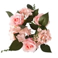 thumbnail image 1 of Wedding Centerpieces for Tables Artificial Rose Candle Ring Decor with Silk Roses and Green Leaves 20 cm Diameter, 1 of 6