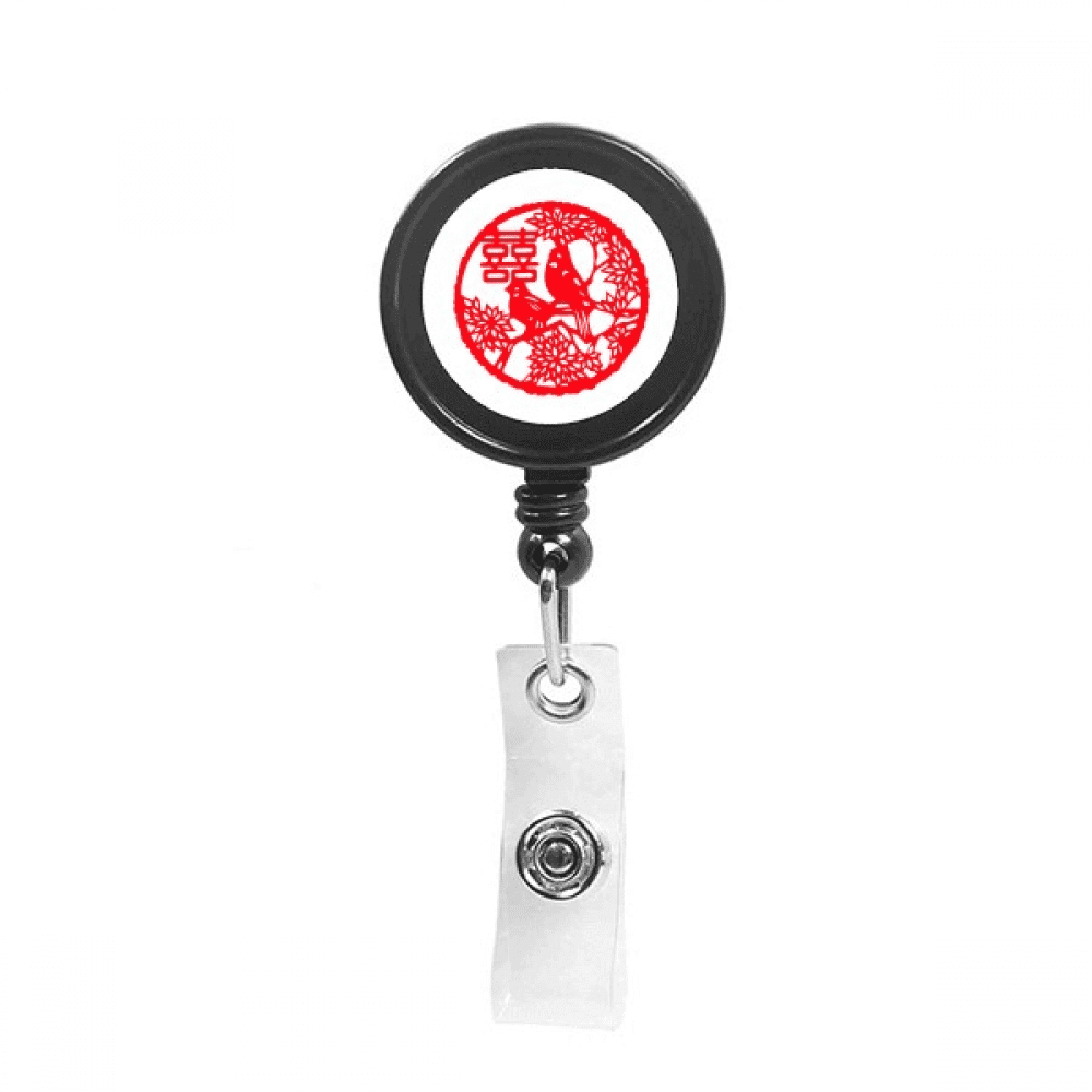 Wedding Ceremony Art Word China Retractable Keychain Badge Holder ID Badge