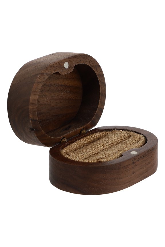 Wedding Ceremony Decorations Bridal Jewelry Black Walnut Ring Box Pendant Gift Boxes Storage Case Container