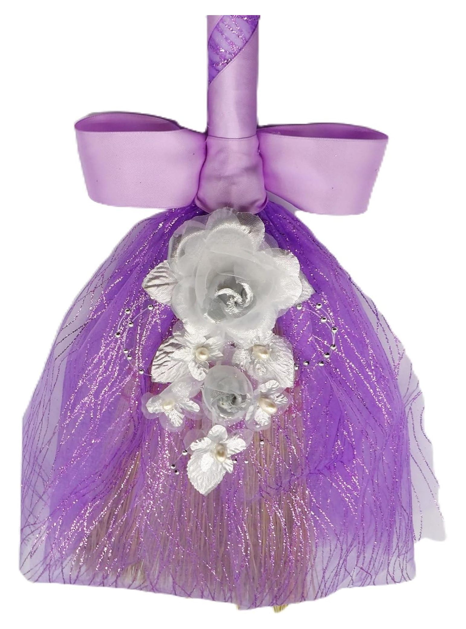 Wedding Ceremony Lavender and Silver Jumping The Broom 34 inch