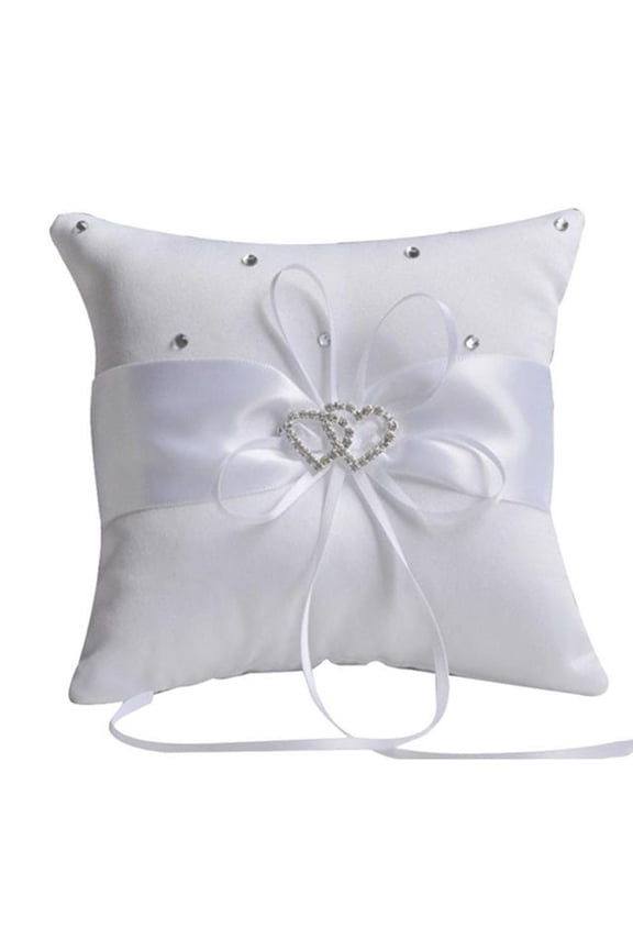 Wedding Ceremony Ring Bearer with For Rhinestone Heart Perfect for Honoring Roles (White)