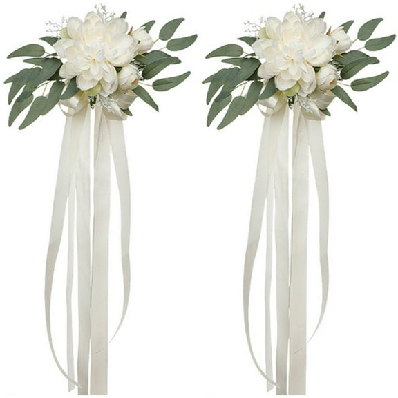 Wedding Chair Back Flower, Simulation Pew Flower Wedding Flower Arrangement Wedding Outdoor Decoration