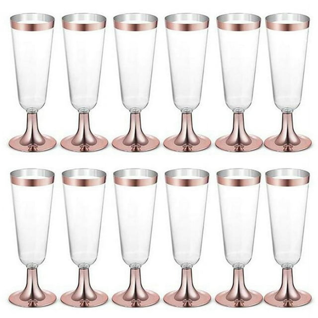Wedding Champagne Flute Disposable Plastic Wedding Cup Champagne Glass Drinking Utensils for Party-