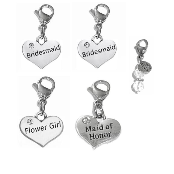 Wedding Charm, Clip On Charms For Your Wedding Party – Make Your Own Wedding Charm Jewelry With Easy To Use Clip On Charms - Briday Party Mixed Charms #2