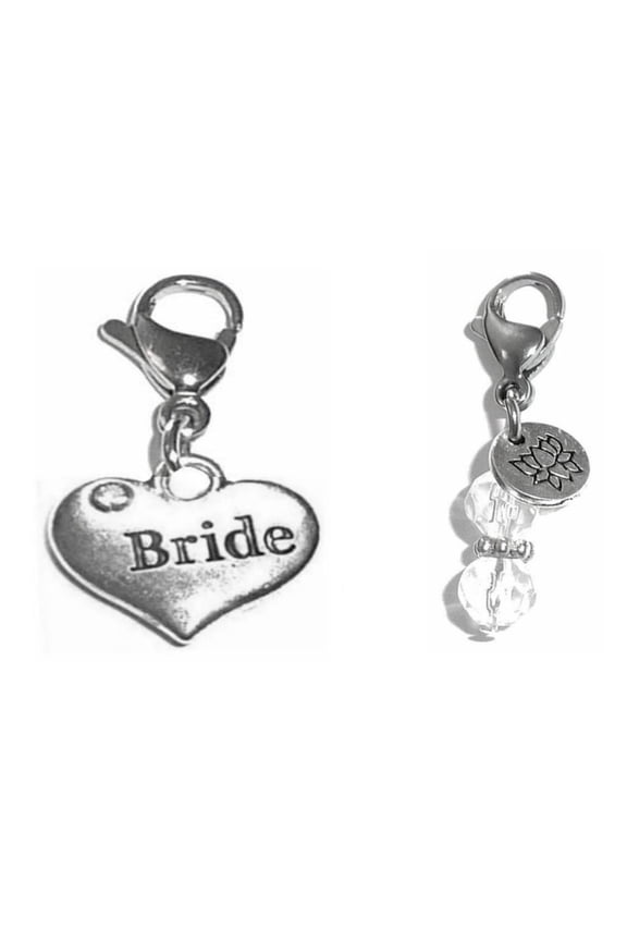 Wedding Charm, Clip On Charms For Your Wedding Party – Make Your Own Wedding Charm Jewelry With Easy To Use Clip On Charms - Bride Charm