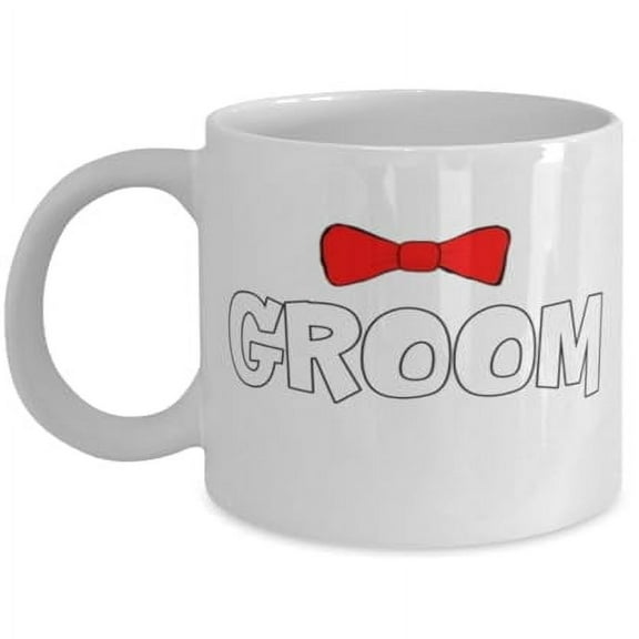 Wedding Coffee Mug, Groom, Bachelor Gift, White Ceramic Cup