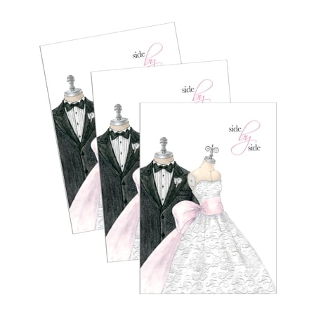 Wedding Congratulations Greeting Card (5" x 7") by Ann Scott Design | 3 Pack + 3 Envelopes (Happy Together)
