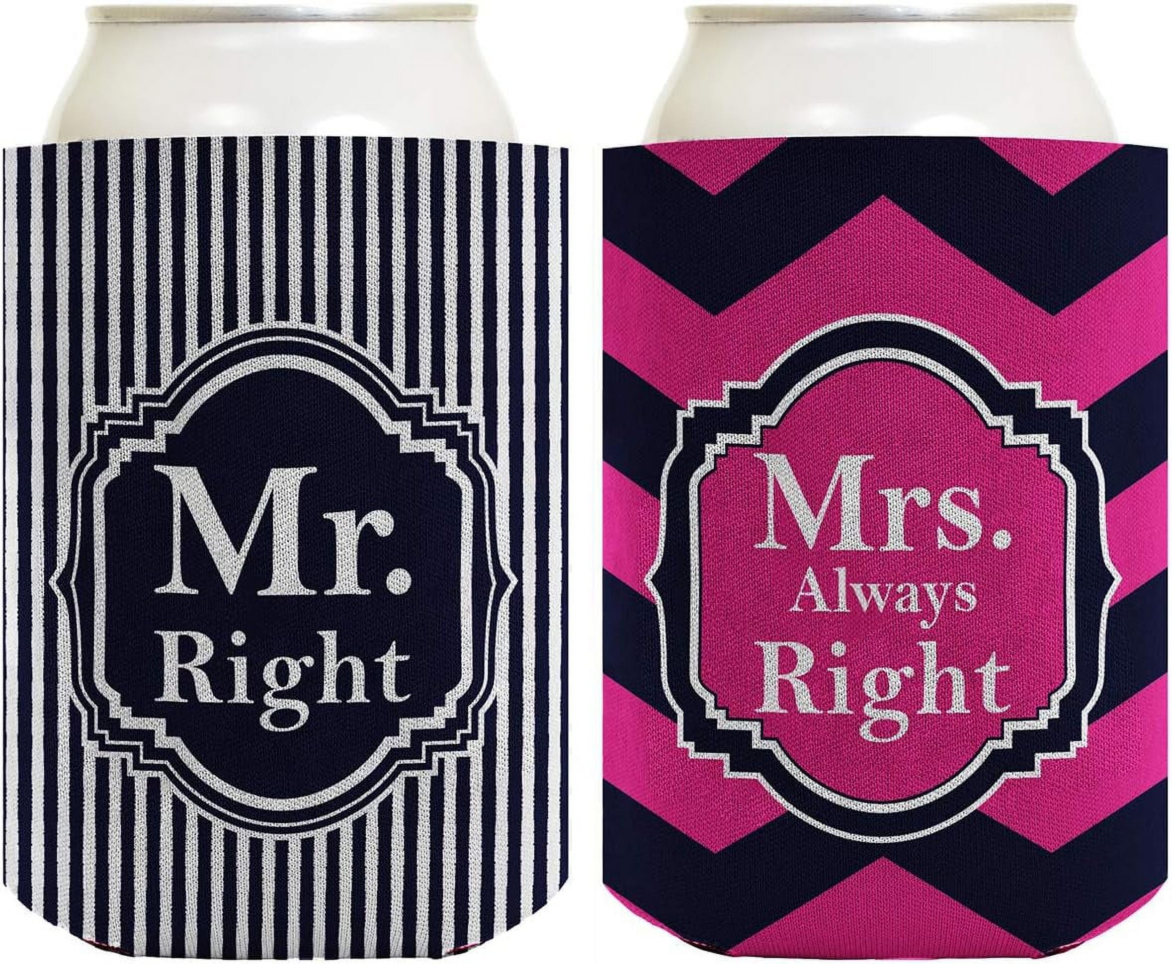 Wedding Coolie Mr And Mrs Right Bridal Shower Bachelorette Gag Gift 2