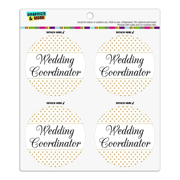 Wedding Coordinator Planner Elegant Polka Dots Refrigerator Fridge Locker Vinyl Circle Magnet Set