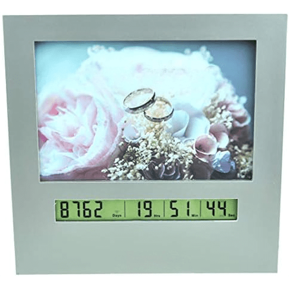 Wedding Countdown Clock with Large Digital Display Day Timer is Also a 4x6 Picture Frame Use it as a Reusable Advent Calendar or Count Down to New Baby, Honeymoon Vacation Xmas Retirement