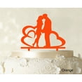 thumbnail image 1 of Wedding Couple Cake Topper With Heart Personalized Cake Topper Color Option Available 6"-7" Inches Wide, 1 of 1