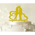 thumbnail image 1 of "Wedding Couple Cake Topper With Heart Personalized Cake Topper Color Option Available 6""-7"" Inches Wide", 1 of 1