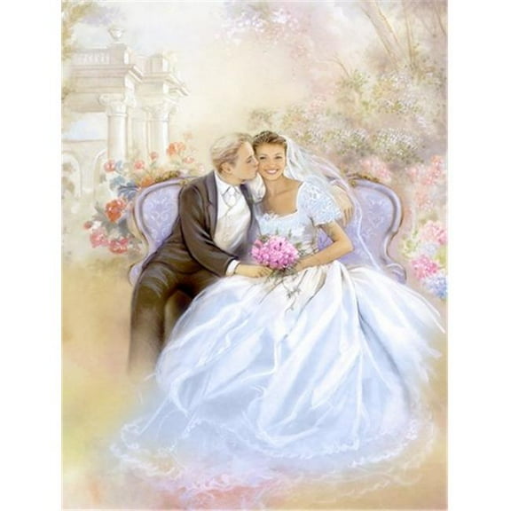 Wedding Couple Kiss Flag Garden Size