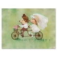 thumbnail image 1 of Wedding Couple of Hedgehogs Riding A Bike 32 in x 32 in Painting Canvas Art Print, by Designart, 1 of 4