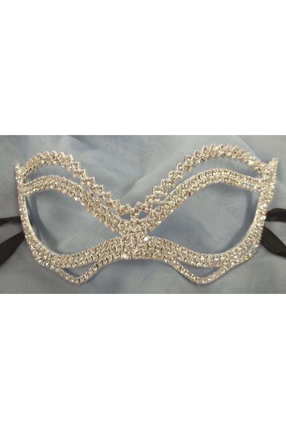 Wedding Crystal Chevron Bridal Rhinestone Laser Venetian Masquerade Mask