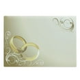 thumbnail image 1 of Wedding Cutting Board, 2 Wedding Rings Entangled Swirled Floral Framework Romantic Celebration, Decorative Tempered Glass Cutting and Serving Board, Large Size, Yellow Sepia Coconut, by Ambesonne, 1 of 5