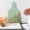 thumbnail image 1 of Wedding Cutting Board, 2 Wedding Rings Entangled Swirled Floral Framework Romantic Celebration, Tempered Glass Cutting and Serving Board, Wine Bottle Shape, Yellow Sepia Coconut, by Ambesonne, 1 of 5
