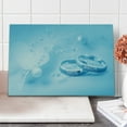 thumbnail image 1 of Wedding Cutting Board, Engagement Rings Pearls on Pastel Colored Dreamy Background Art Print, Decorative Tempered Glass Cutting and Serving Board, Large Size, Pale Blue White, by Ambesonne, 1 of 5