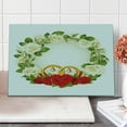 thumbnail image 1 of Wedding Cutting Board, Frame with White and Red Roses and Wedding Rings Celebration Romance, Decorative Tempered Glass Cutting and Serving Board, Large Size, White Green Red, by Ambesonne, 1 of 5