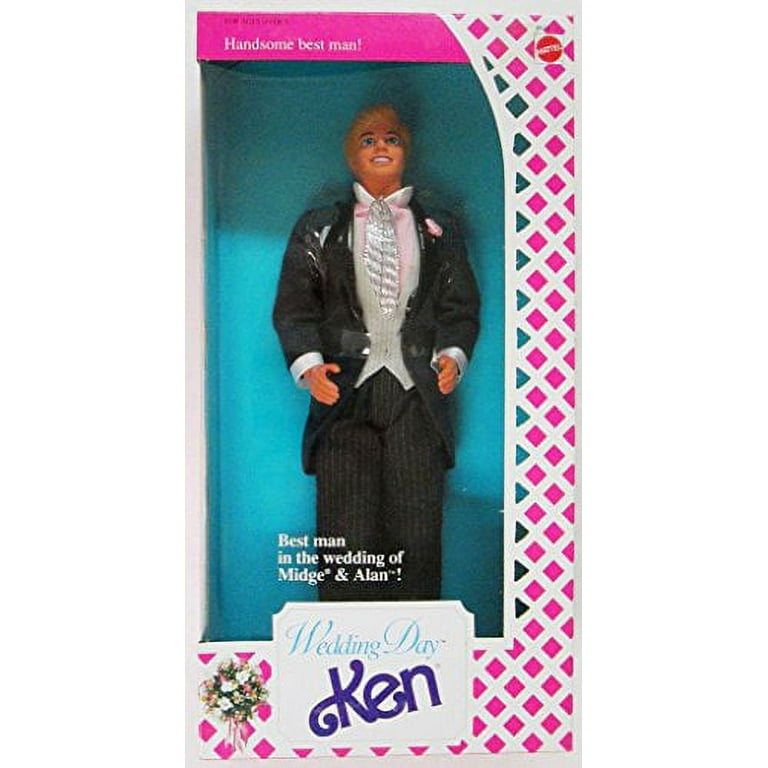 Wedding Day KEN Barbie Doll 1990, Best Man in the wedding of Midge & Alan!  by Mattel