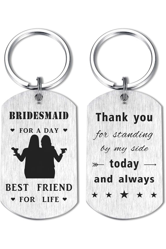 Wedding Day Keychain - Bridal Shower Gifts for Bride Groom Groomsmen Bridesmaid Maid of Honor Father