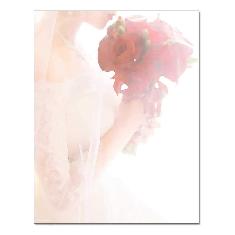 Wedding Day Letterhead Laser & Inkjet Printer Paper - 8.5"x11" - 25 Sheets (olh277)