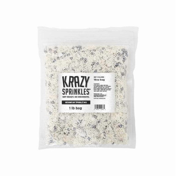 Krazy Sprinkles - Edible Wedding Day Mix - Bold Cake Decoration, 1lb Bag