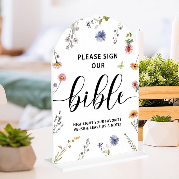 Wedding Decor Sign Table Top Signs for Wedding Reception and Event Party Decor, Clear Acrylic Table Name Plate, 5 X 7 Inches