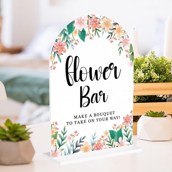 Wedding Decor Table Sign - Elegant Acrylic Table Top Signs for Ceremony, Reception & Special Events - 5 X 7 Inches