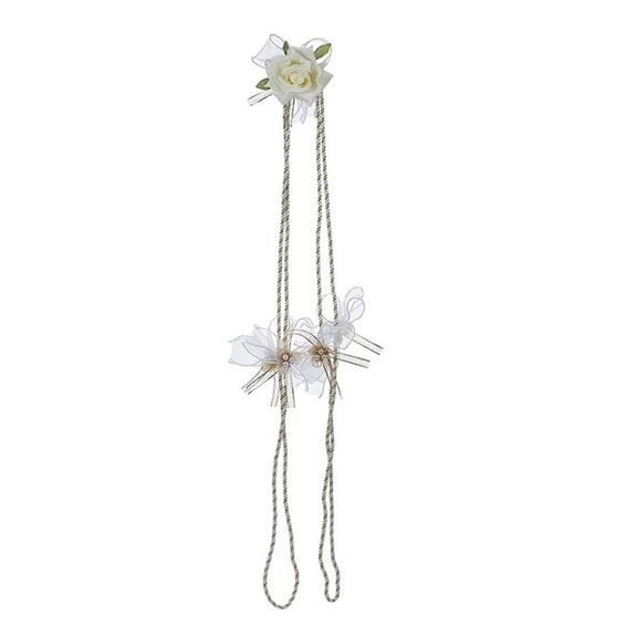 Wedding Decoration Rope, Rose Chair Back Rope, European Wedding Chair Back Decoration with Bow, 63 Inch Long Lasso for Ceremony, Gold Wedding Chair Rope *1
