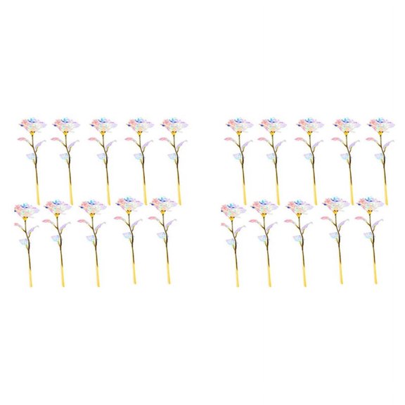 Wedding Decorations Colorful Foil Roses Mother'S Day and Valentine'S Day Decorations Plastic Rose Decoration