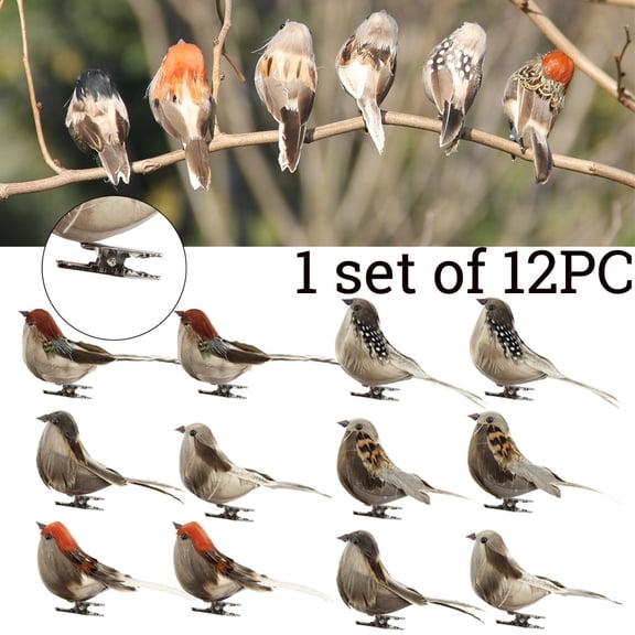 Wedding Decorations, Czzoypi Realistic Foam Doves Set, 12PC Artificial Birds with Clip for Home Garden Party Decor Indoor Outdoor Use
