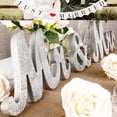thumbnail image 1 of Wedding Decorations Set - Large Just Married Banner & Wooden Mr & Mrs Signs, Black, 1 of 10