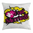 thumbnail image 1 of Wedding Decorations Throw Pillow Cushion Cover, Pop Art Style Design Cupid Bow Arrow Love in the Air Just Married Retro, Decorative Square Accent Pillow Case, 20 X 20 Inches, Multicolor, by Ambesonne, 1 of 2