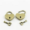 thumbnail image 1 of Wedding Diary Book Suitcase Jewelry Box Key Lock Mini Padlocks Antique Style Heart Shape Padlock BRONZE, 1 of 7