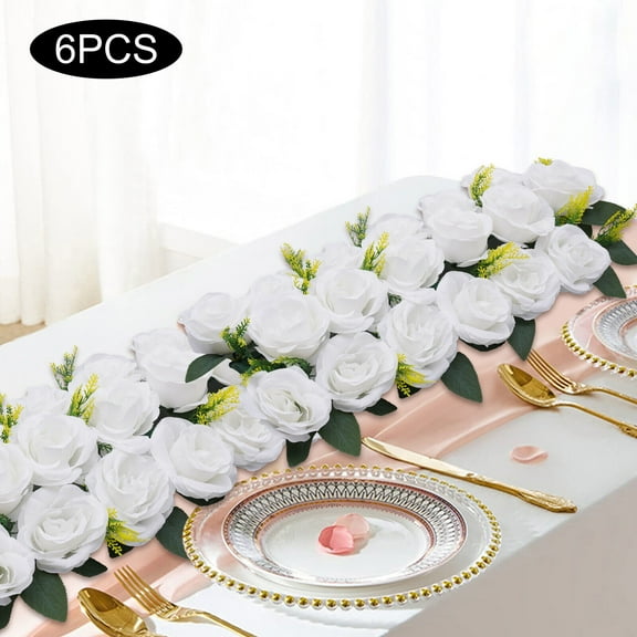 Wedding Dining Table Flower Centerpiece 6Pcs Artificial Rose Flower Arrangement
