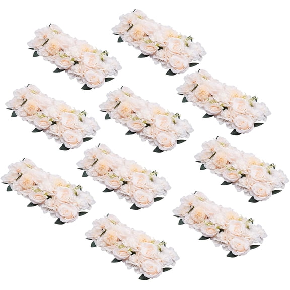 Wedding Dining Table Flower Centerpiece Silk Rose Floral Arrangement 10 Pcs Pink Table Decorations Artificial Rose Floral for Table Kitchen Living Room DecorChampagne