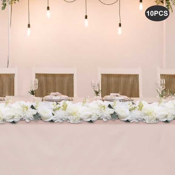 Wedding Dining Table Flower Centerpiece Silk Rose Flower Arrangement 10 Pcs for Restaurants