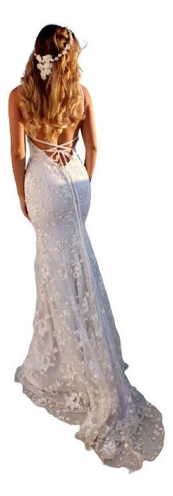 Wedding Dress Lace Embroidered Princess Civil Wedding New - Walmart.com