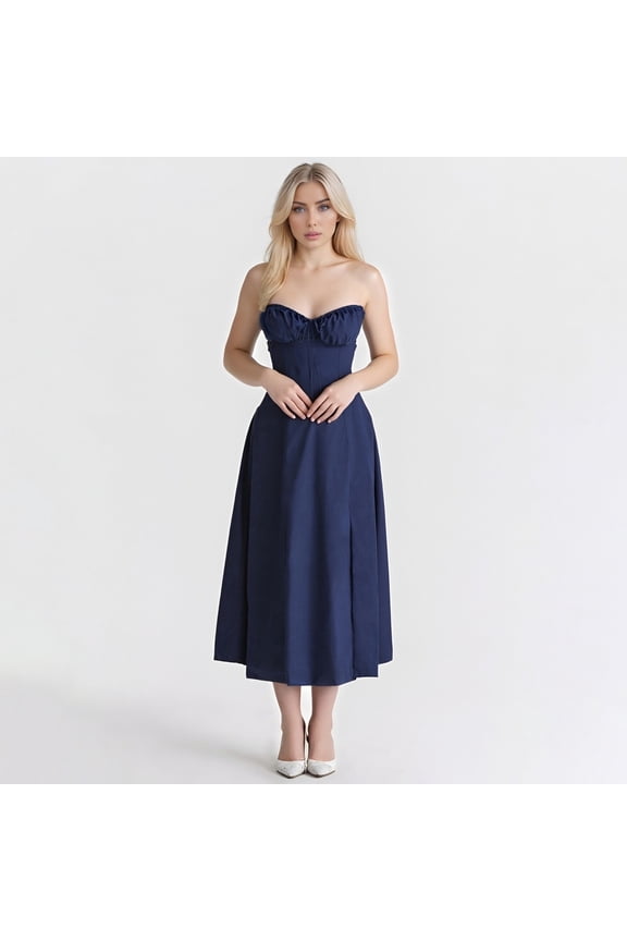 Wedding Dress Solid Color Fashionable High End Strapless Dress